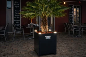 Pflanzkübel mit integrierter Beleuchtung und optionalen Griffen – mobiler Designkübel für Palmen und Events